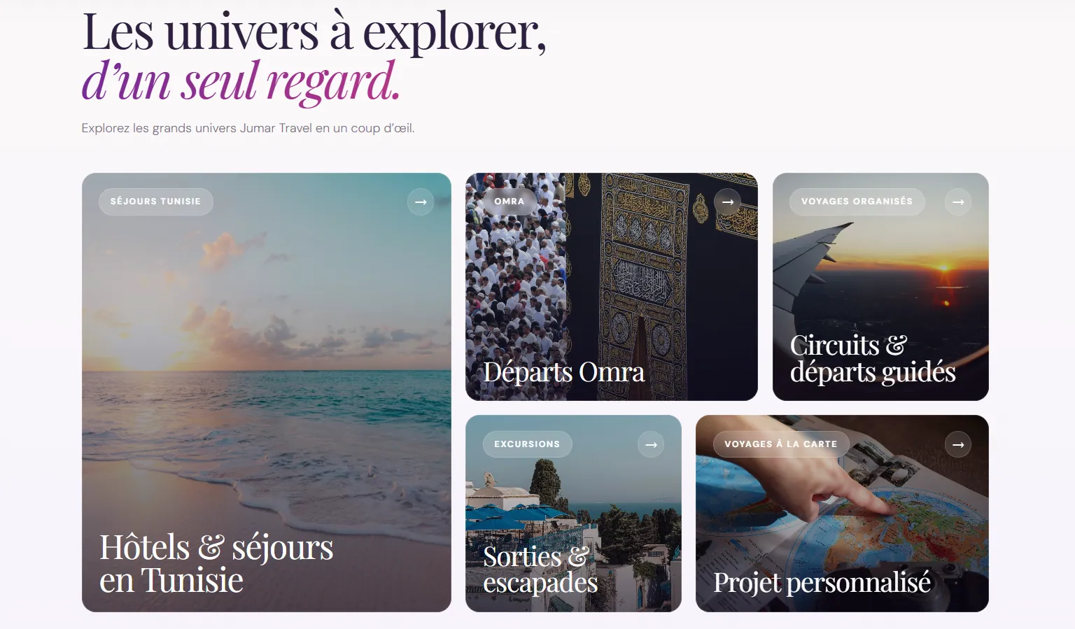 Exploration des destinations et des offres.