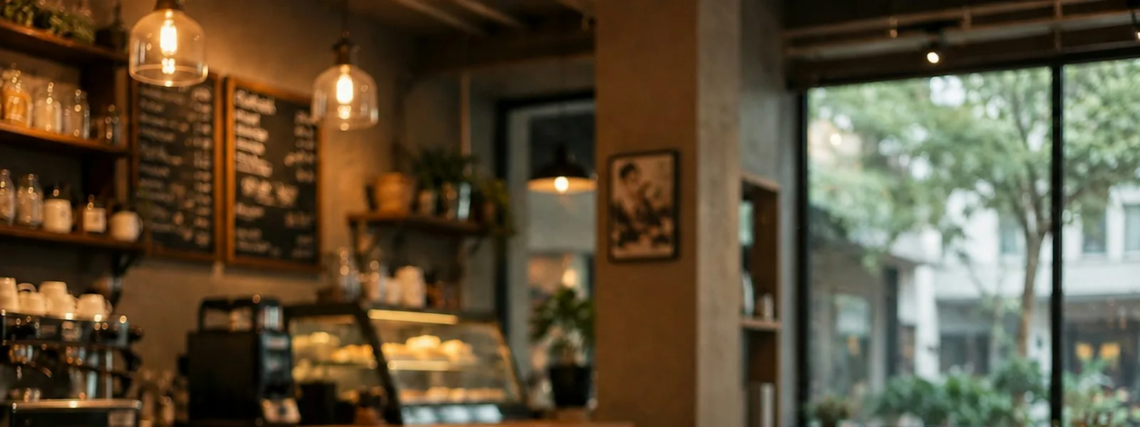 Un ordinateur portable, un carnet et une tasse sur la table en bois d'un café